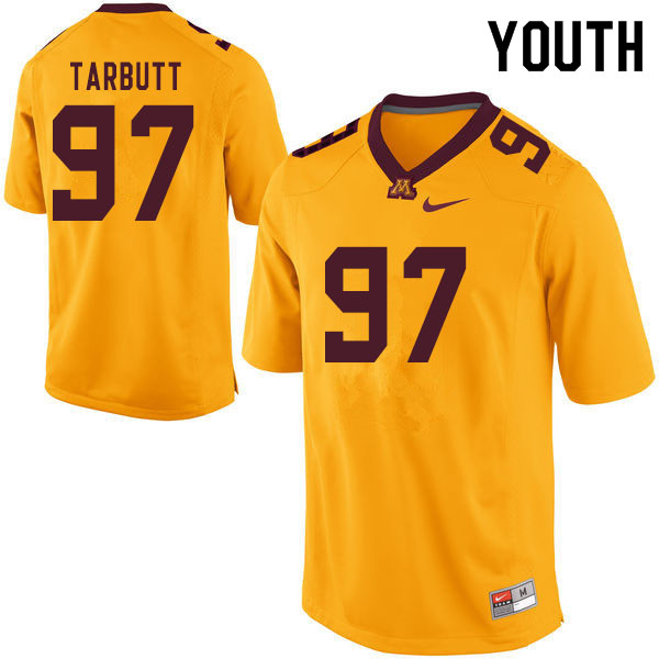 Youth #97 Michael Tarbutt Minnesota Golden Gophers College Football Jerseys Sale-Yellow